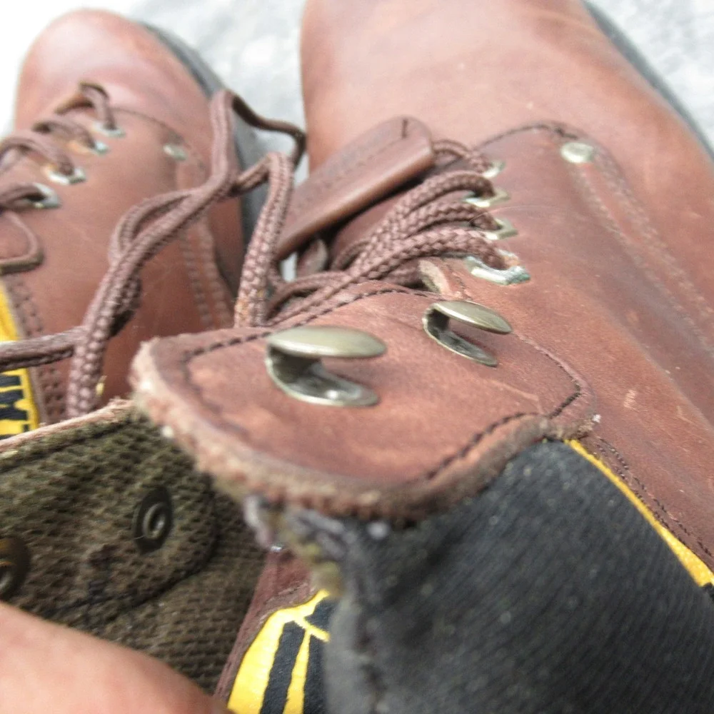 Caterpillar Work Boots Mens 11M Brown Steel Toe Leather Second Shift Lace‎ Up